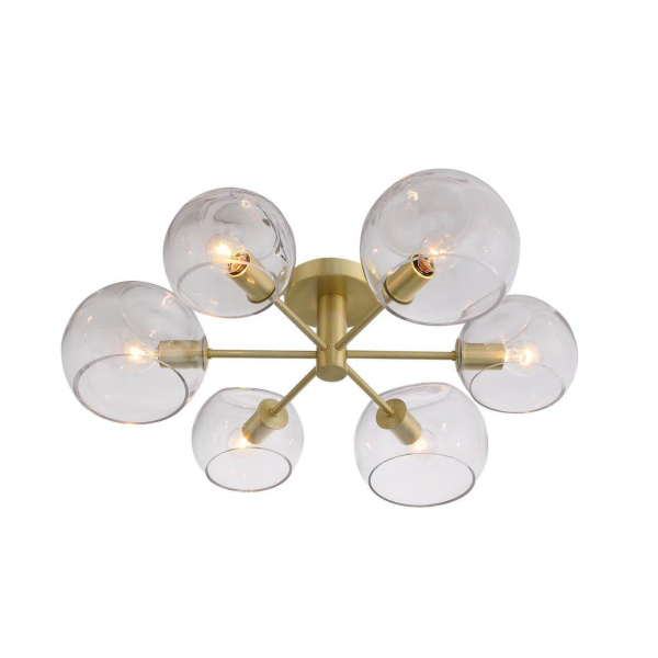 Купить ST LUCE SL434.202.06 Люстра потолочная  Латунь/Прозрачный E14 6*40W