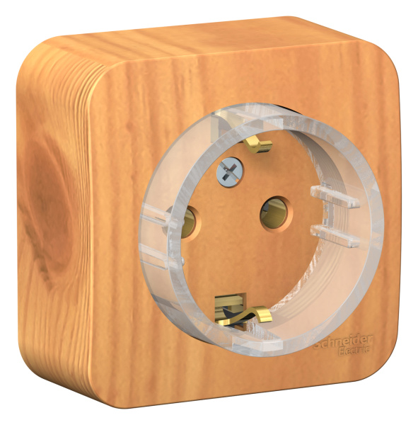 Купить Systeme Electric Blanca наруж Ясень Розетка с/з без шторок, (тонкая), 16А, 250В