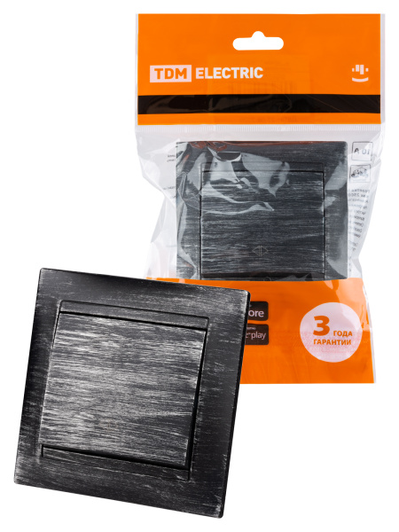 TDM Перекрестный выключатель 1-кл. 10А старинное серебро "Лама" SQ1815-0629