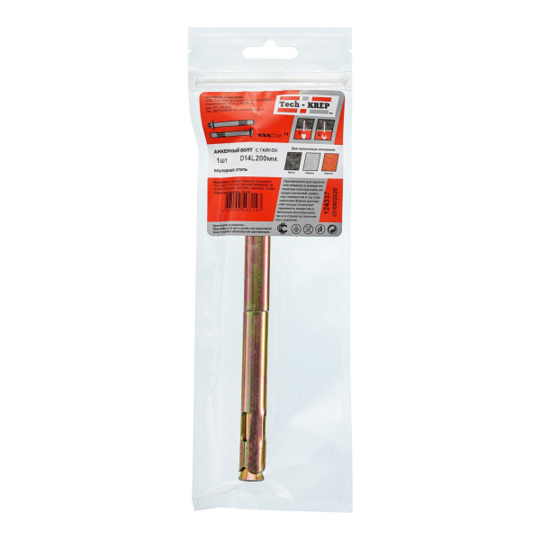 Tech-Krep Анкерный болт с гайкой 14х200 (1 шт) - пакет 124337