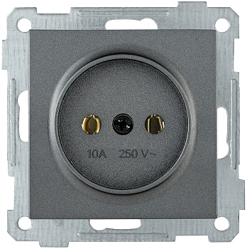 IEK РС10-1-0-Б Розетка без з/к 10А BOLERO антрацит ERB10-K95-10