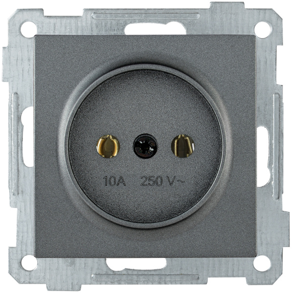 IEK РС10-1-0-Б Розетка без з/к 10А BOLERO антрацит ERB10-K95-10