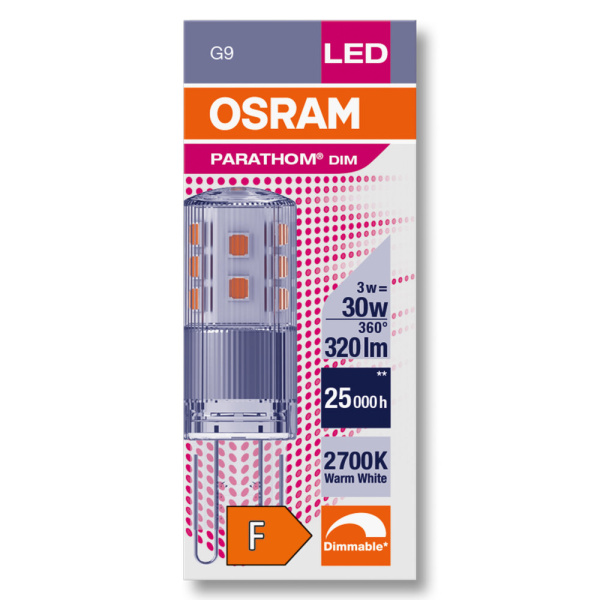 Купить OSRAM PARATHOM DIM Special PIN CL 30 dim 3W/827 G9 4058075622890