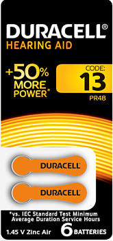 Duracell 5005479 Элемент питания для слуховых аппаратов ZA13-6BL Б0039180
