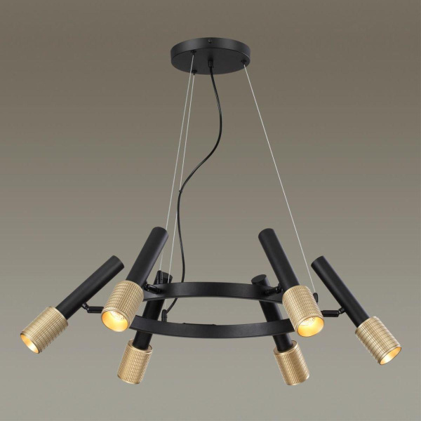 Купить Odeon Light 4240/6 HIGHTECH ODL22 183 черный/зол/металл Люстра IP20 max 6*10W LED GU10 MEHARI