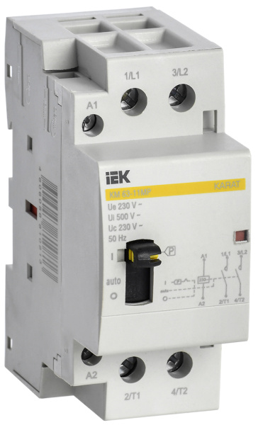 IEK KARAT Контактор модульный с ручным упр. КМ63-11МР AC KARAT