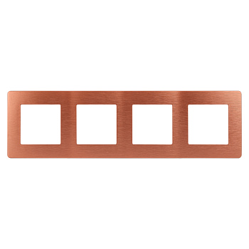 ЭРА Рамка для розеток и выключателей Серия 12 12-5104-14 на 4 поста, Сатин, медь
