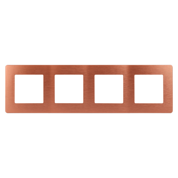 ЭРА Рамка для розеток и выключателей Серия 12 12-5104-14 на 4 поста, Сатин, медь
