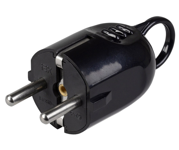 Купить IEK ВПу12-02-Ст Вилка разборная угловая с з/к с кольцом 16А черная