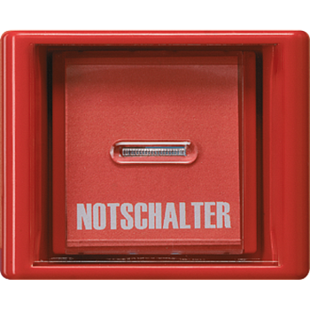 JUNG AS 500 Красная Крышка со стеклянным окном-клавишей антибактериальная AS561GLRT