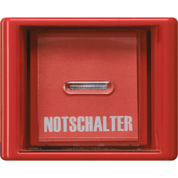 JUNG AS 500 Красная Крышка со стеклянным окном-клавишей антибактериальная AS561GLRT