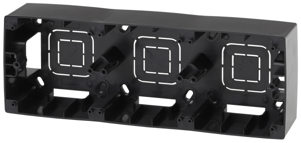 ЭРА 12-6103-06 Чёрный Коробка наклад. монтажа 3 поста, 12