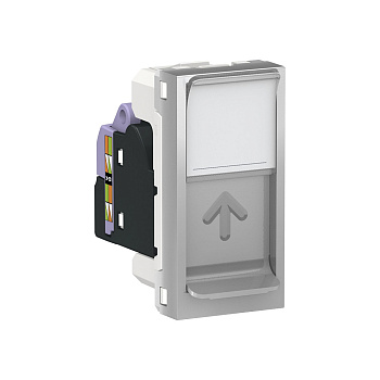 SE Unica Modular Алюминий Розетка компьютерная, RJ45, одиночная кат. 6 UTP, 1 модуль NU341430