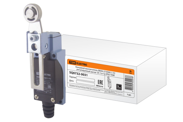 TDM Концевой выключатель ВККН-2145М11-У2 регулируемый рычаг 5А 1з+1р IP65 SQ0732-0031