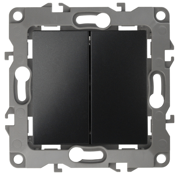 ЭРА 12-1106-05 Переключатель двойной, 10АХ-250В, IP20, 12, Антрацит