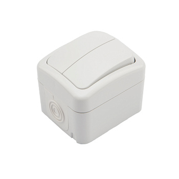 Kranz Выключатель двухклавишный Mini OG OG IP54, о/у, белый KR-78-0602