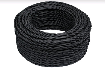 BIRONI Черный матовый Витой провод 2*1,5 150м B1-424-73-150