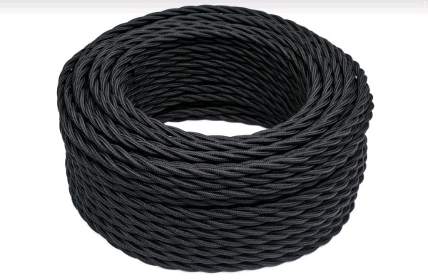 BIRONI Черный матовый Витой провод 2*1,5 150м B1-424-73-150