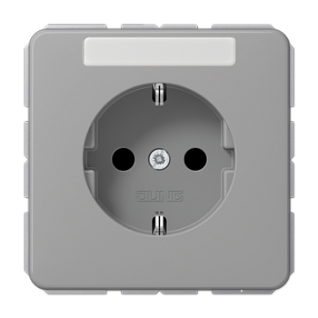 JUNG Штепсельная розетка SCHUKO 16A 250V~ с защитой от детей и полем для надписи серая CD1520BFKINAGR