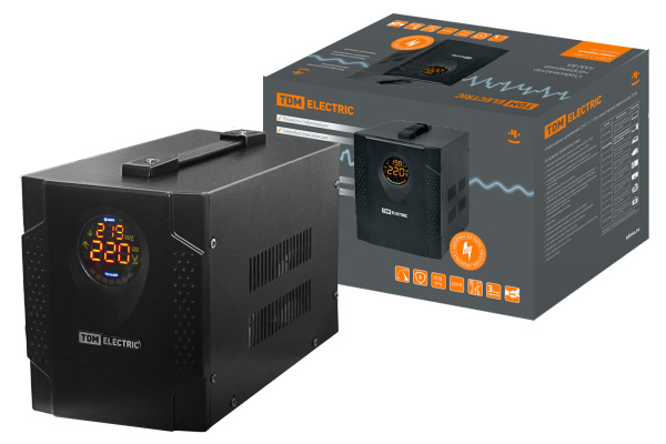 TDM Стабилизатор напряжения СНС1-1-1 кВА симисторный переносной SQ1203-0002