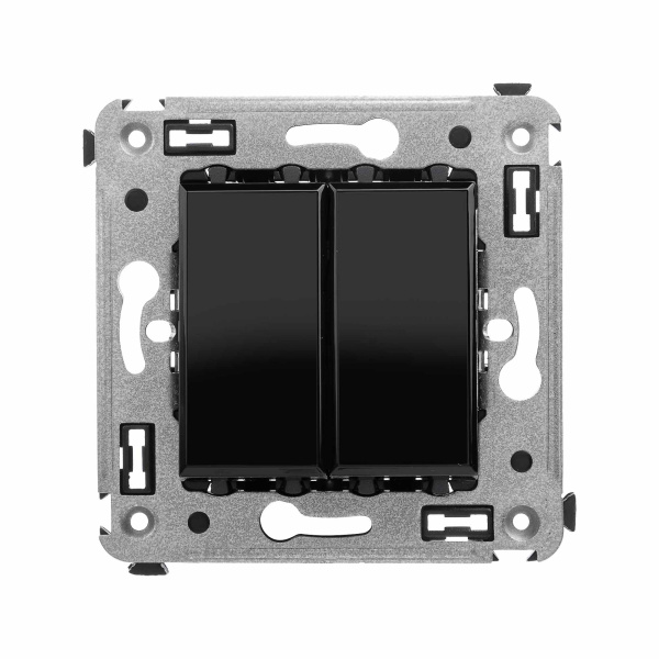 DKC Кнопка двухклавишная в стену, "Avanti", "Черный квадрат"