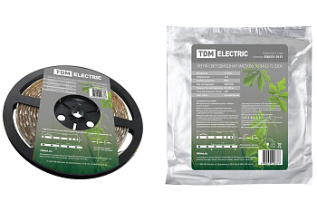 TDM Лента светодиодная SMD5050-30-54-12-72-3200 30LED/м, IP54, 12В, 7.2Вт, 3200К, (У) SQ0331-0151