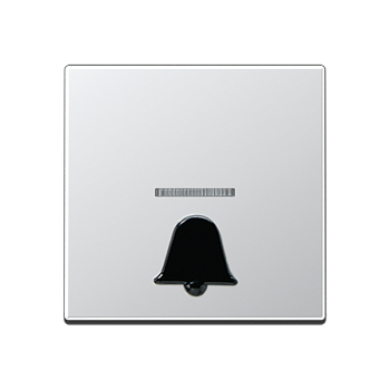 JUNG Клавиша с окошком для подсветки и  рельефным символом  "звонок" алюминий A590K1KOAL