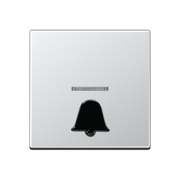 JUNG Клавиша с окошком для подсветки и  рельефным символом  "звонок" алюминий A590K1KOAL