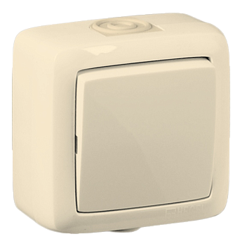 Hegel Альфа IP44 наруж Слоновая кость ВА16-211-01 Выключатель 1-клавишный, брызгозащищенный