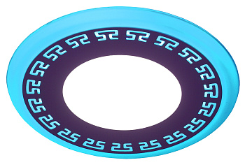 ЭРА DK LED 12-6 BL Светильник светодиодный круглый "синяя подсветка" 3+3W 4000K