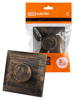 TDM Розетка 2П+З 16А 250В + 2 USB порта 2,1А 5В старинное серебро "Лама" SQ1815-0669