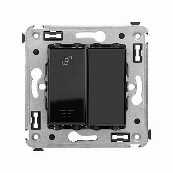 DKC Диммер кнопочный в стену для LED ламп, "Avanti", "Черный квадрат"