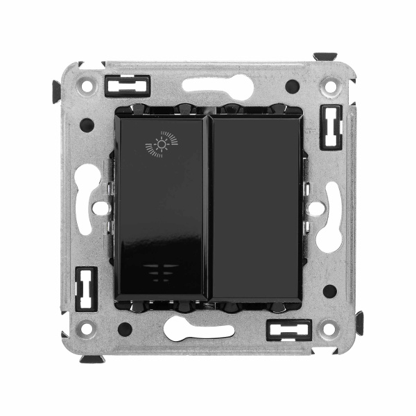 DKC Диммер кнопочный в стену для LED ламп, "Avanti", "Черный квадрат"