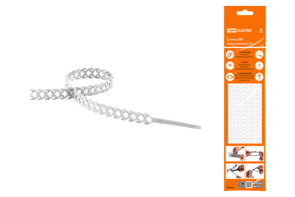TDM Стяжка белая ПУ многозвенная RS 10x300 (20 шт) SQ0515-0603