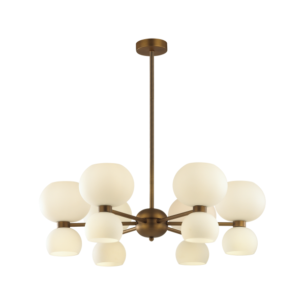 Купить Odeon Light 4979/12 MODERN ODL22 321 мат.бронзовый/белый/стекло Люстра E14/G9 6+6*40W CHANGI