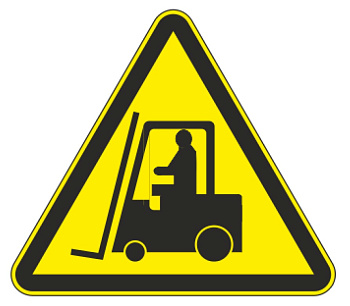 Знак наклейка W07 "Внимание. Автопогрузчик" (200x200x200) ГОСТ 12.4.026-2015 EKF PROxima