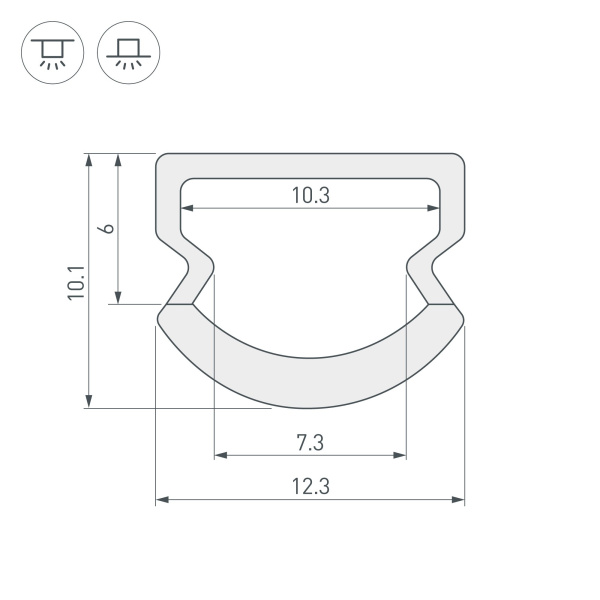 Купить Arlight Профиль WPH-LINE-1210R-2000 OPAL (Пластик) 023303