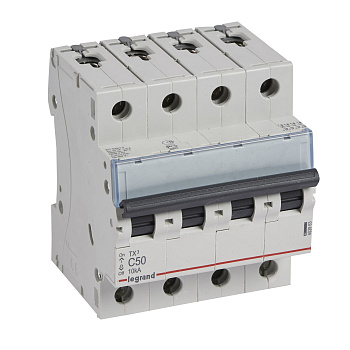 Legrand TX3 Автоматический выключатель 4P 50A (С) 6000/10kA 403963