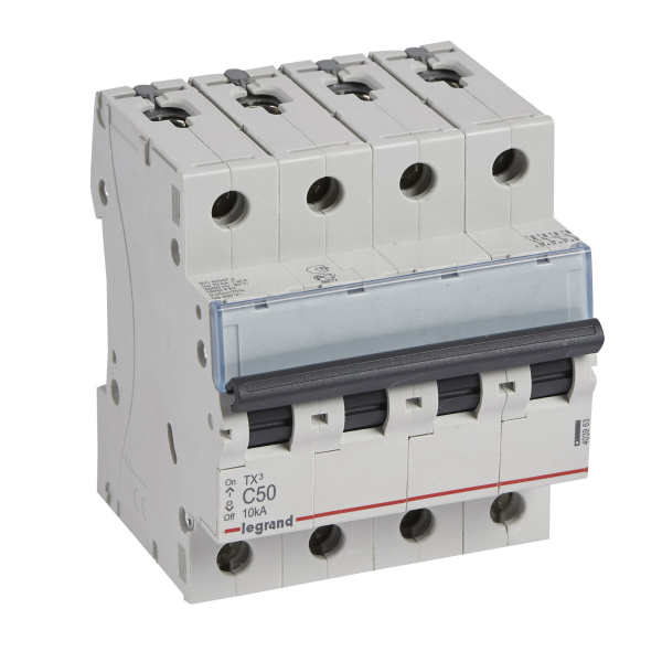 Legrand TX3 Автоматический выключатель 4P 50A (С) 6000/10kA 403963
