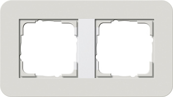 Gira E3 Светло-серый/Белый глянцевый Рамка 2-ая 0212411