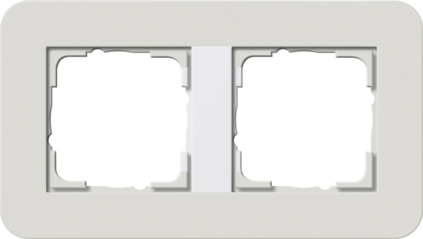 Gira E3 Светло-серый/Белый глянцевый Рамка 2-ая 0212411
