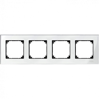 SE Merten SM M-Elegance Стекло Белое Рамка 4-ая MTN404419