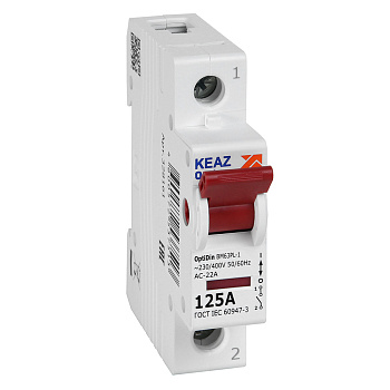 КЭАЗ OptiDin ВМ63PL Выключатель нагрузки 1P 125А 400В (BM63PL-1125-УХЛ3)