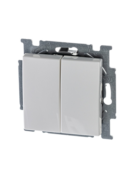 ABB BJB Basic 55 Бел Выключатель 2-х клавишный 2CKA001012A2141