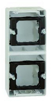 Simon 44 Aqua Серая Коробка 2-ая, вертикальная 4400763-035