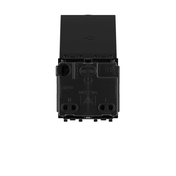 Купить DKC Розетка с крышкой модульная, 2P+E, с з/ш, "Avanti", "Черный квадрат", 2модуля