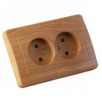 Hegel Мастер внутр Дуб РС16-342-05 Розетка двойная, со шторками