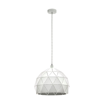 Eglo 97855 Подвес ROCCAFORTE, 1х60W (E27), 400, H1100, cталь, белый Eglo 97855 Подвес ROCCAFORTE, 1х60W (E27), 400, H1100, cталь, белый