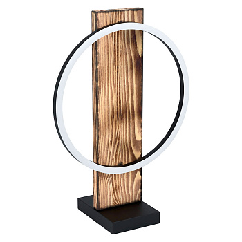 Eglo 99457 Светод. наст. лампа BOYAL, 1х12W(LED), L300, H425, сталь, дерево, черный, коричн. состарен./пл