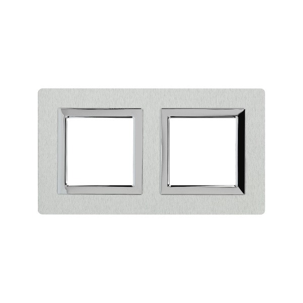 DKC Рамка из алюминия, "Avanti", серая, 2 поста (4 мод.)